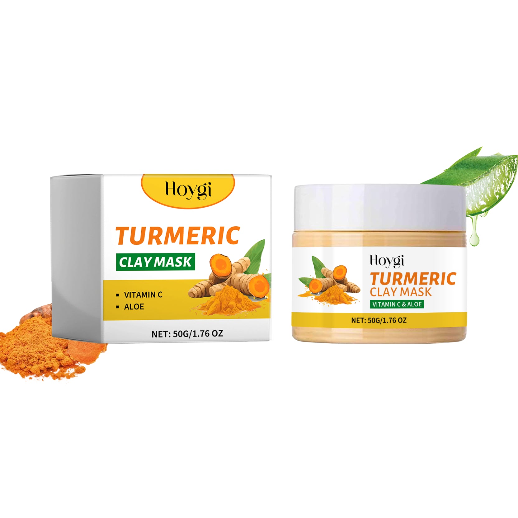 Turmeric Mud Mask with Vitamin C & Aloe Vera for Glowing Skin