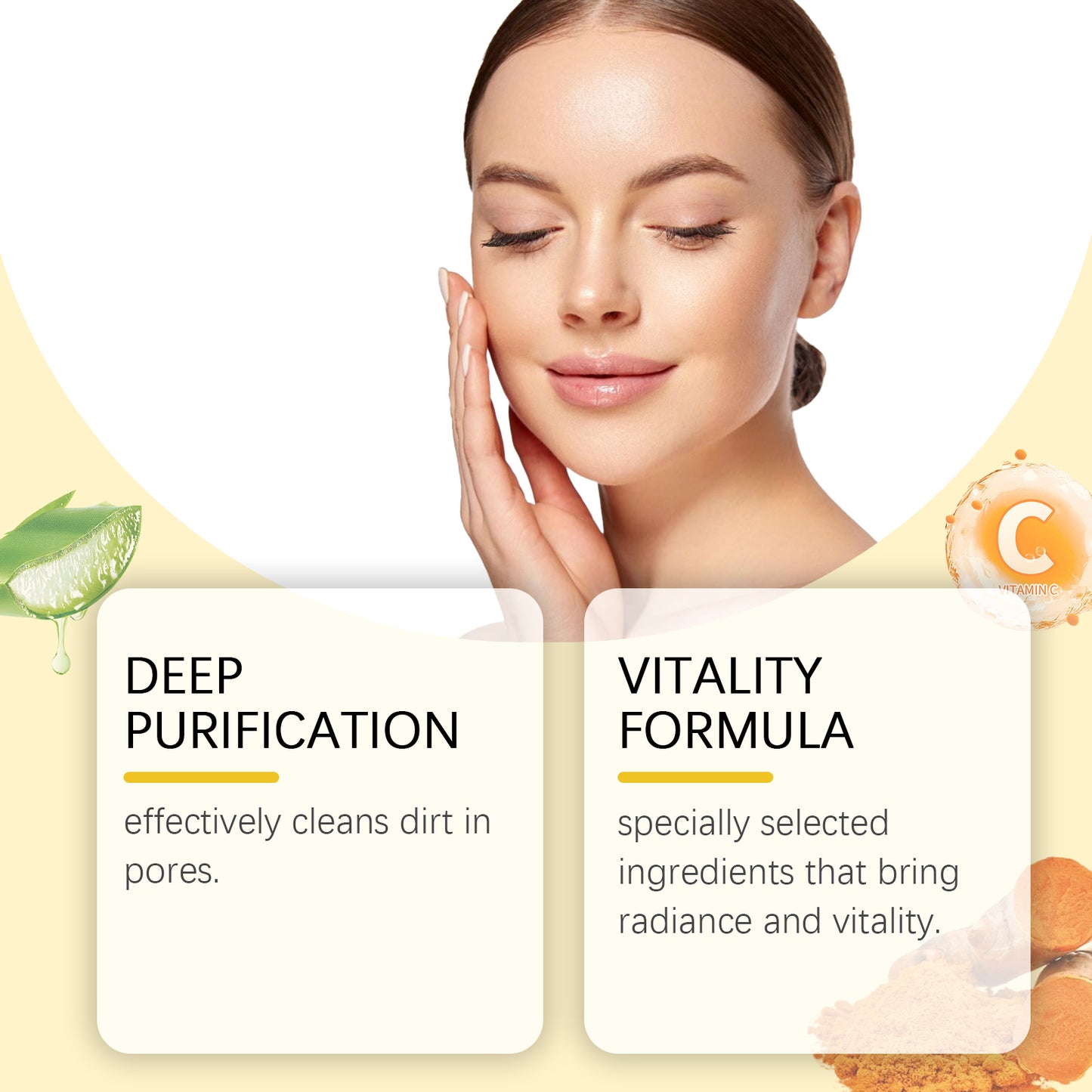 Turmeric Mud Mask with Vitamin C & Aloe Vera for Glowing Skin