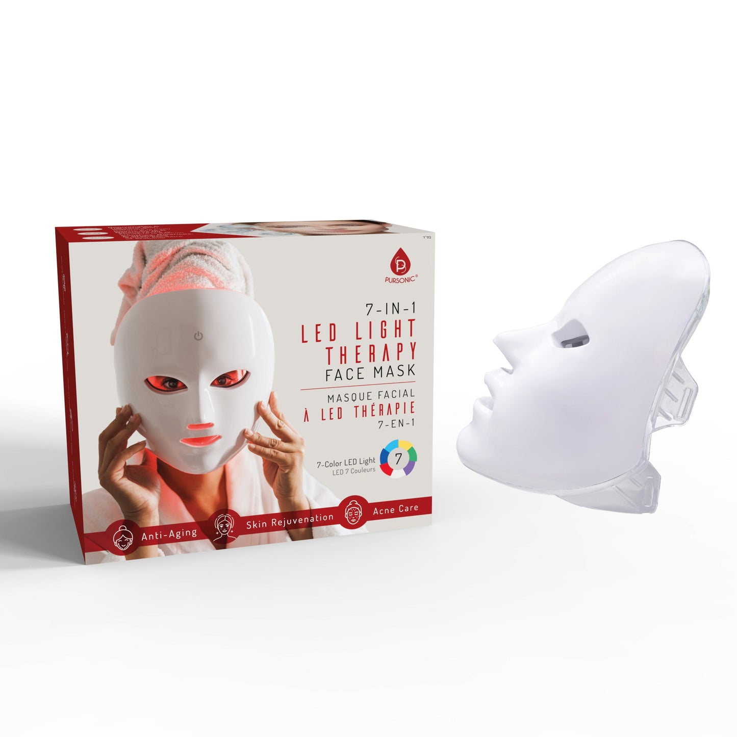 7-in-1 LED Light Therapy Face Mask – Advanced Skincare at Home!