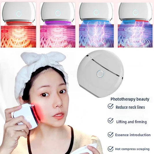 Face Scrape Massage Beauty Device - Red Blue Light + EMS