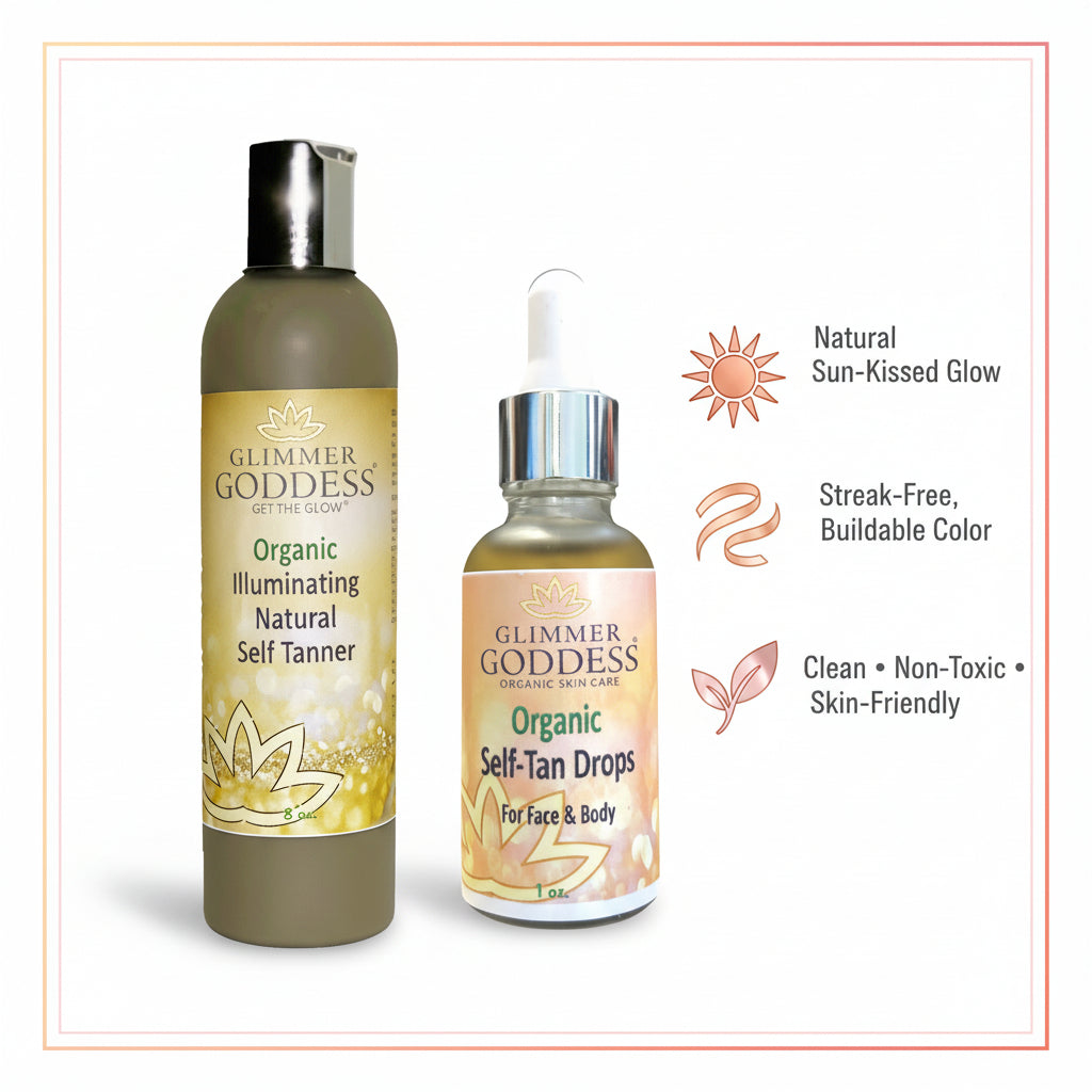 Organic Self Tanner with DHA & Self Tan Drops Bundle – Natural Sunless Tanning Kit